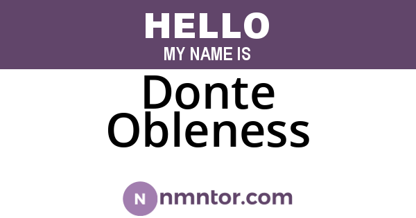 Donte Obleness