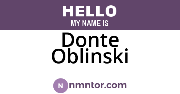 Donte Oblinski