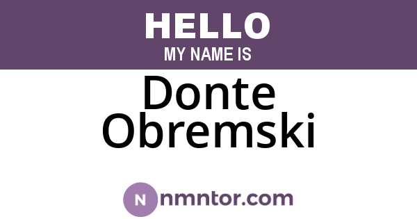 Donte Obremski