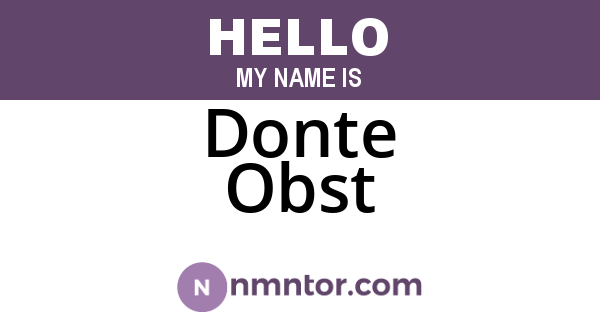 Donte Obst
