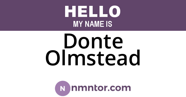 Donte Olmstead