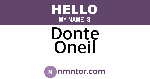 Donte Oneil
