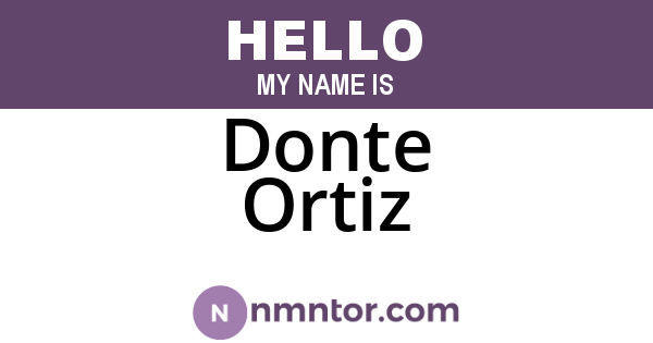 Donte Ortiz