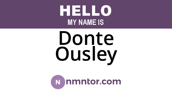 Donte Ousley
