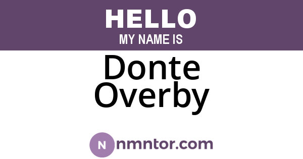 Donte Overby