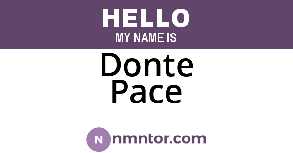 Donte Pace
