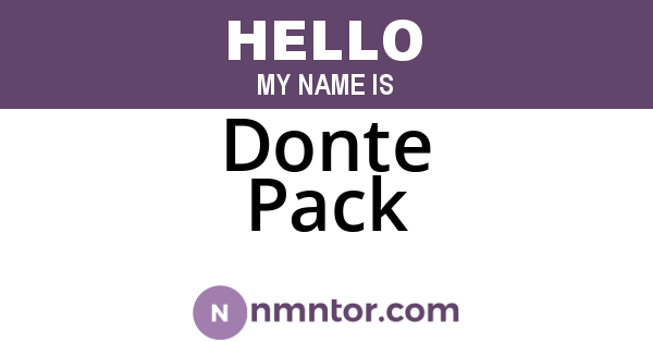 Donte Pack