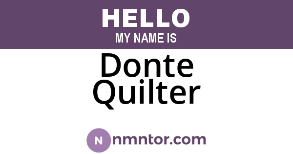 Donte Quilter