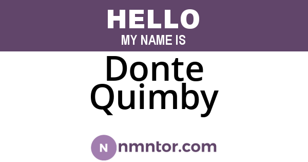 Donte Quimby
