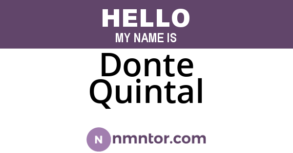 Donte Quintal