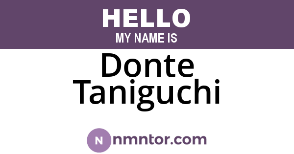 Donte Taniguchi