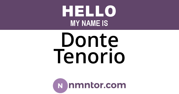 Donte Tenorio
