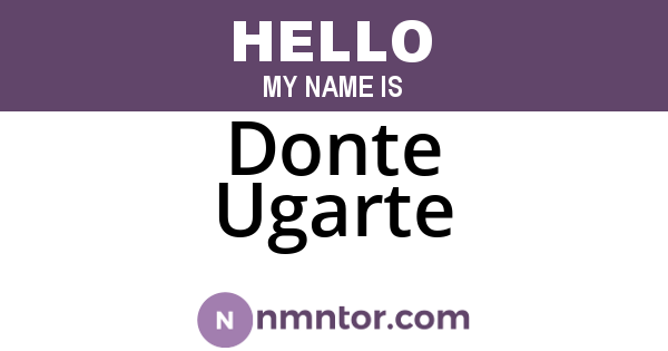 Donte Ugarte