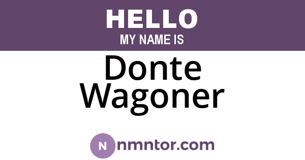 Donte Wagoner