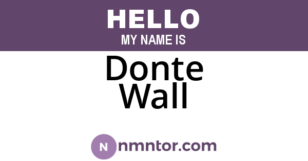 Donte Wall