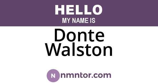 Donte Walston