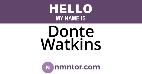 Donte Watkins