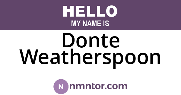 Donte Weatherspoon