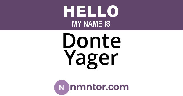 Donte Yager