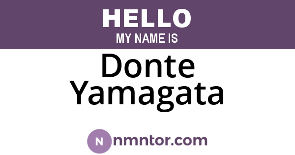 Donte Yamagata