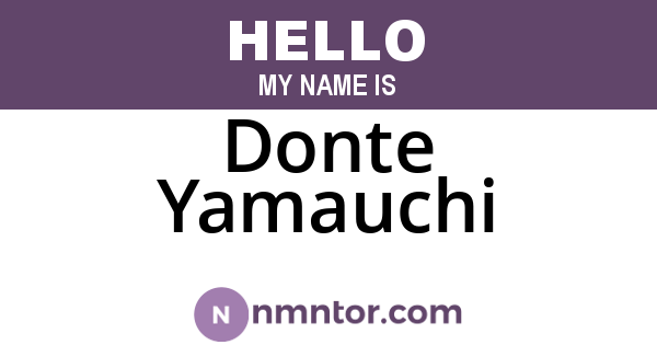 Donte Yamauchi
