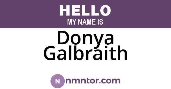 Donya Galbraith