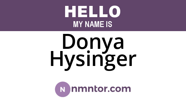 Donya Hysinger