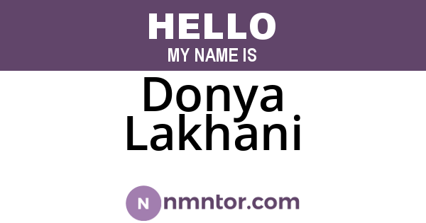 Donya Lakhani