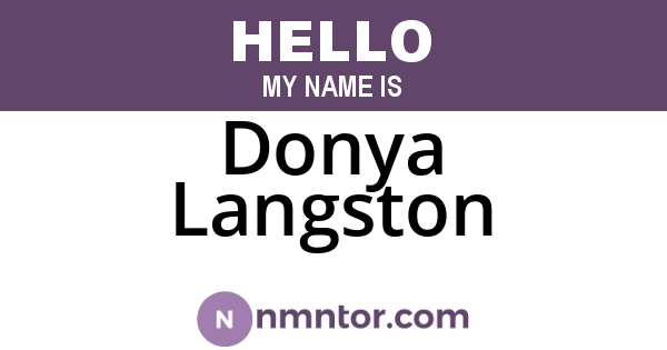 Donya Langston