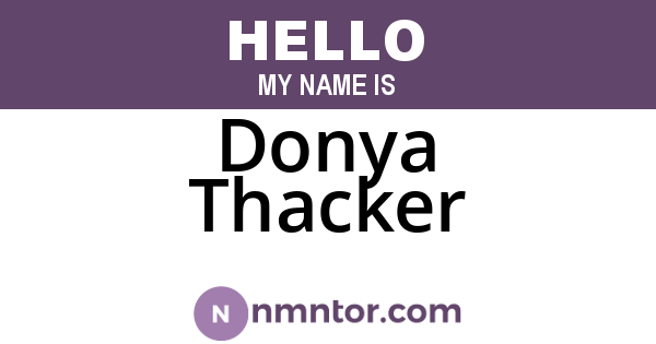 Donya Thacker