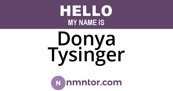 Donya Tysinger