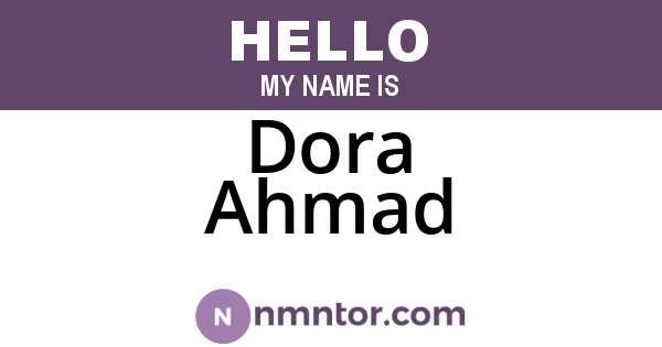 Dora Ahmad