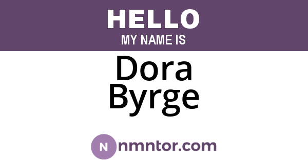Dora Byrge