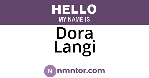 Dora Langi