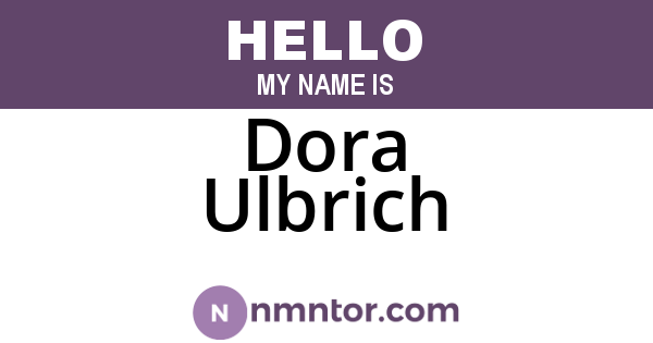 Dora Ulbrich