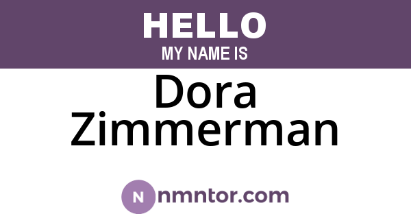Dora Zimmerman