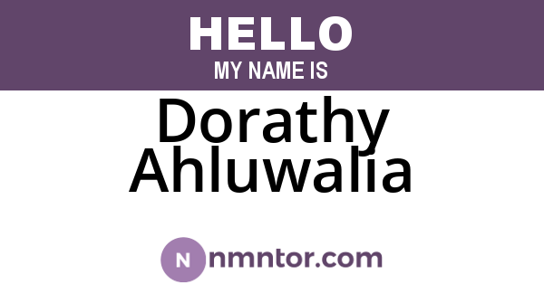 Dorathy Ahluwalia
