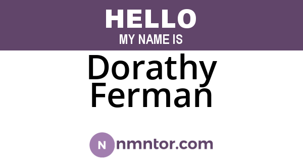 Dorathy Ferman