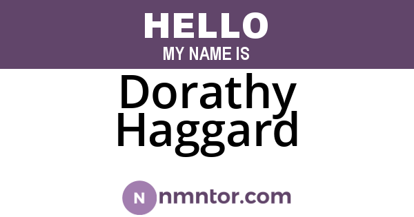 Dorathy Haggard