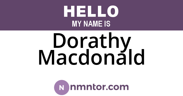 Dorathy Macdonald