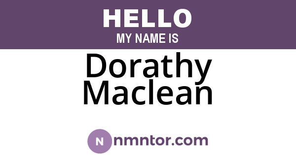 Dorathy Maclean
