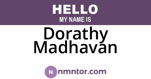 Dorathy Madhavan
