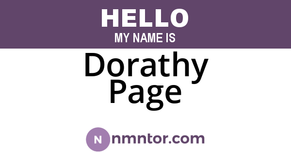 Dorathy Page