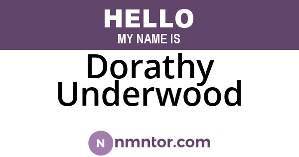 Dorathy Underwood