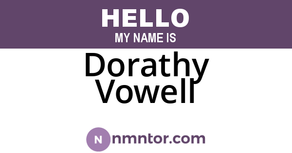 Dorathy Vowell