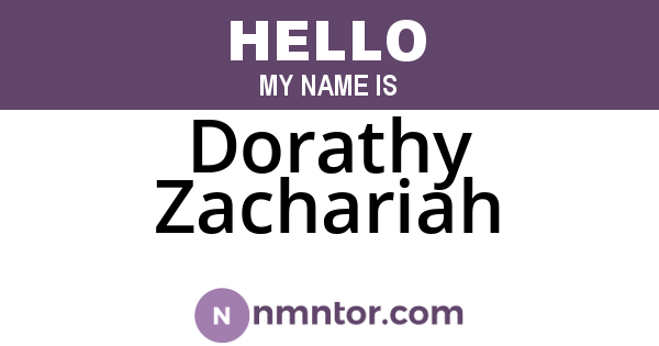 Dorathy Zachariah