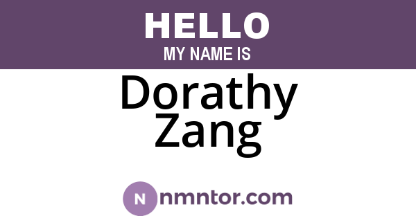 Dorathy Zang