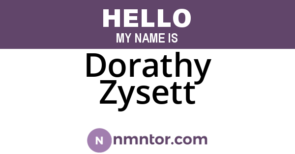 Dorathy Zysett