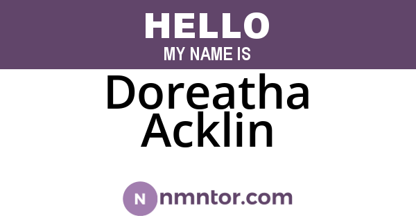 Doreatha Acklin