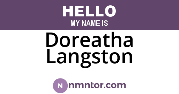 Doreatha Langston